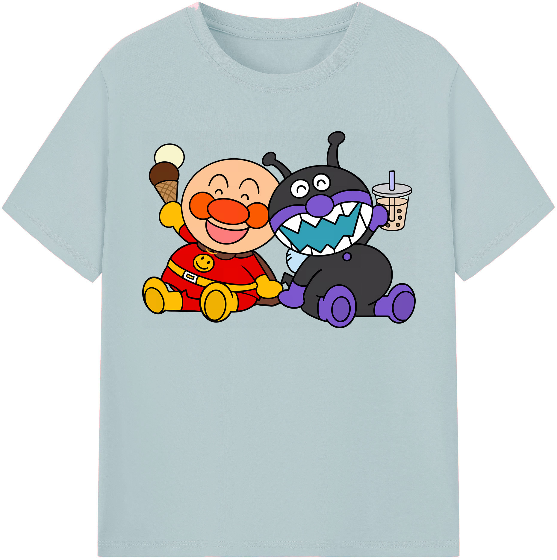（画像用） アンパンマン Anpanman 綿100％半袖Tシャツ（フロントプリント）